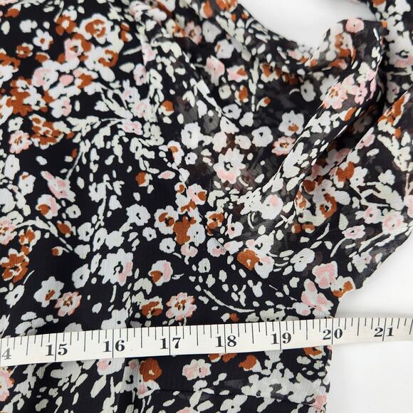 Lulus Autumn Bliss Cutout Mini Dress Size XL Dark Floral Long Sleeve  Boho - Picture 14 of 14